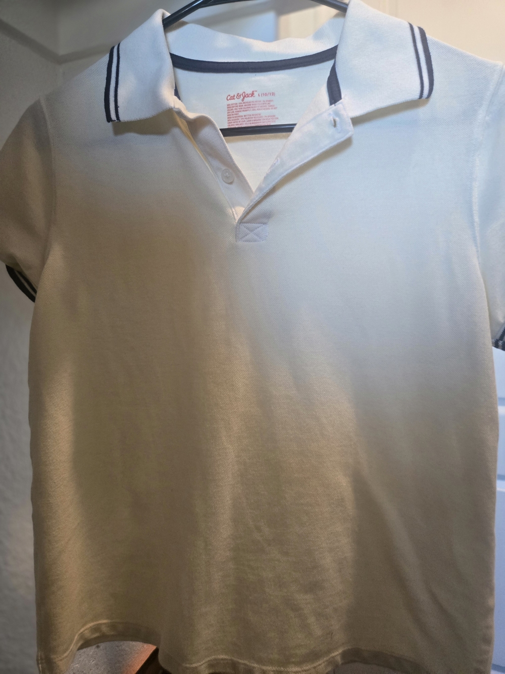 Cat & Jack Butter Yellow Polo with Navy Trim